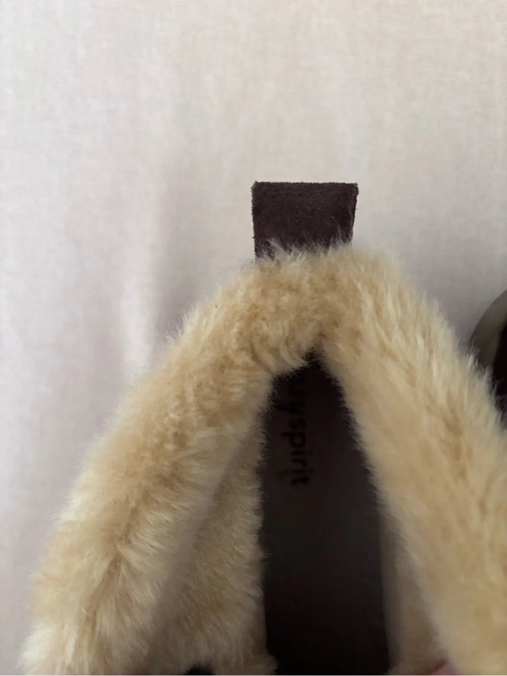 Easy Spirit Dark Brown Suede Faux Fur Slip-On Mules